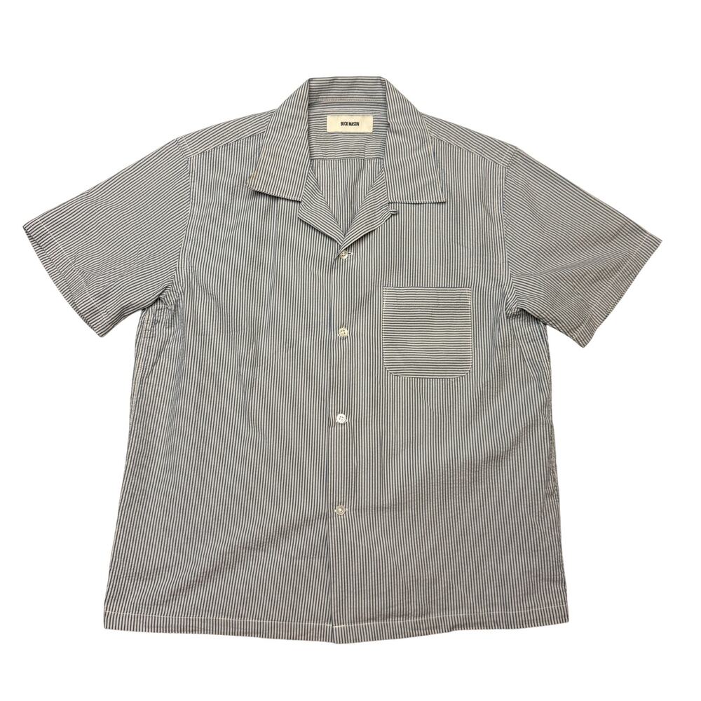 Buck Mason Sodapop Seersucker Camp Shirt Men’s Medium Vintage Quiet Luxury